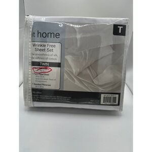 At Home Wrinkle Free Flat Sheet Twin ONLY White Microfiber  Bedding New